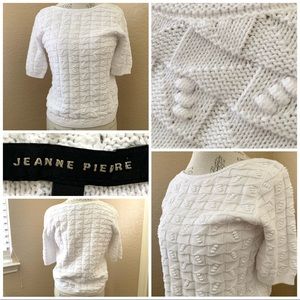 NEW Jeanne Pierre cable textured white sweater M